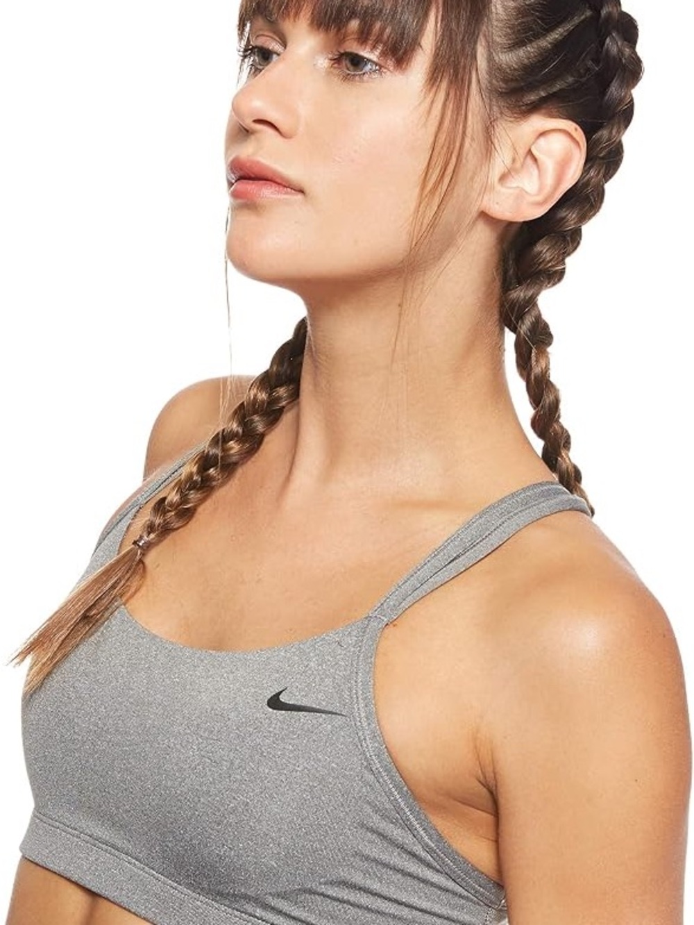 Nike Women's Light Grey Double-Strap Sports Bra
